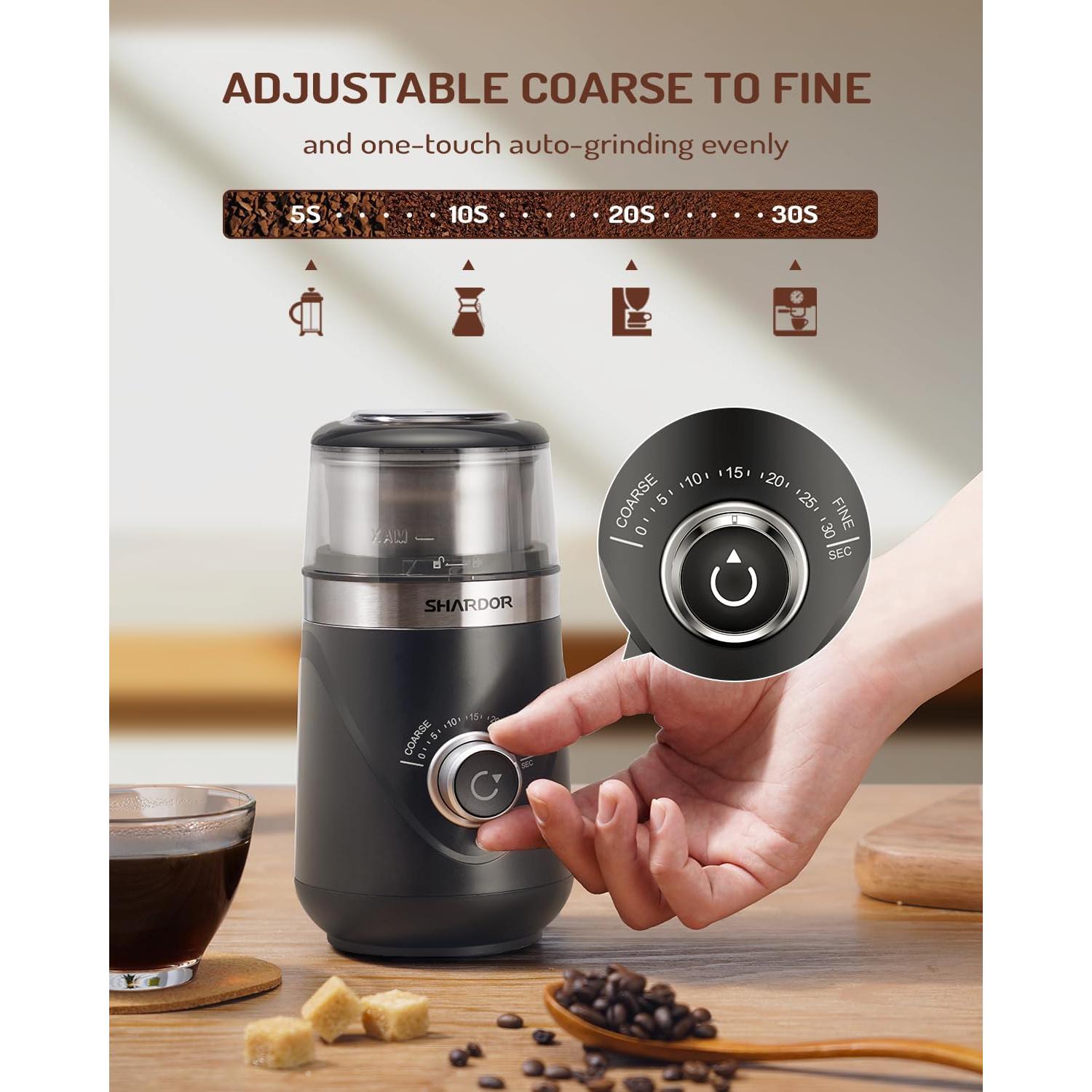 Molino de Café Eléctrico SHARDOR CG638, Acero Inoxidable, 1.01 kg