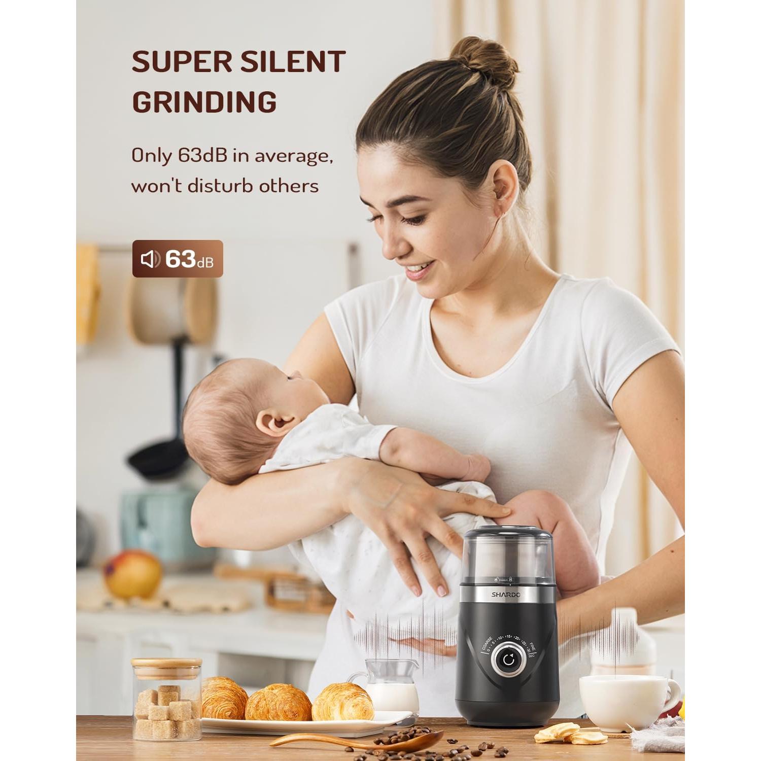 Molino de Café Eléctrico SHARDOR CG638, Acero Inoxidable, 1.01 kg