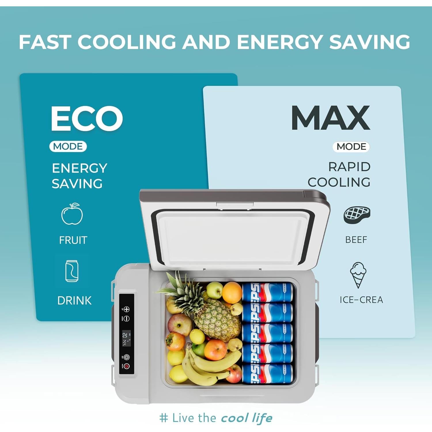 Refrigerador Portátil EUHOMY 12V 10L Control APP -20°C a 20°C