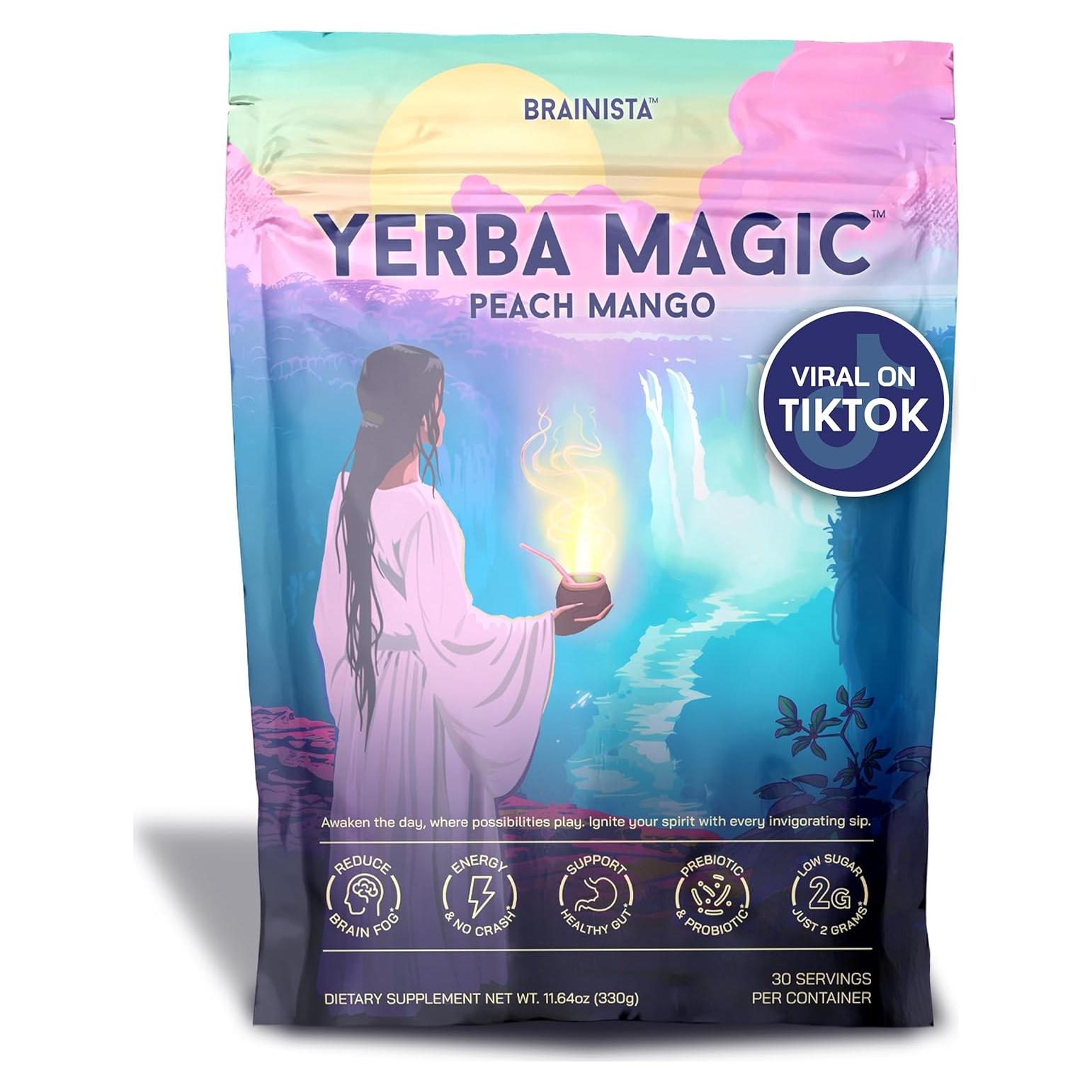 Yerba Mate Instantáneo 3-en-1 Brainista Durazno Mango 330g