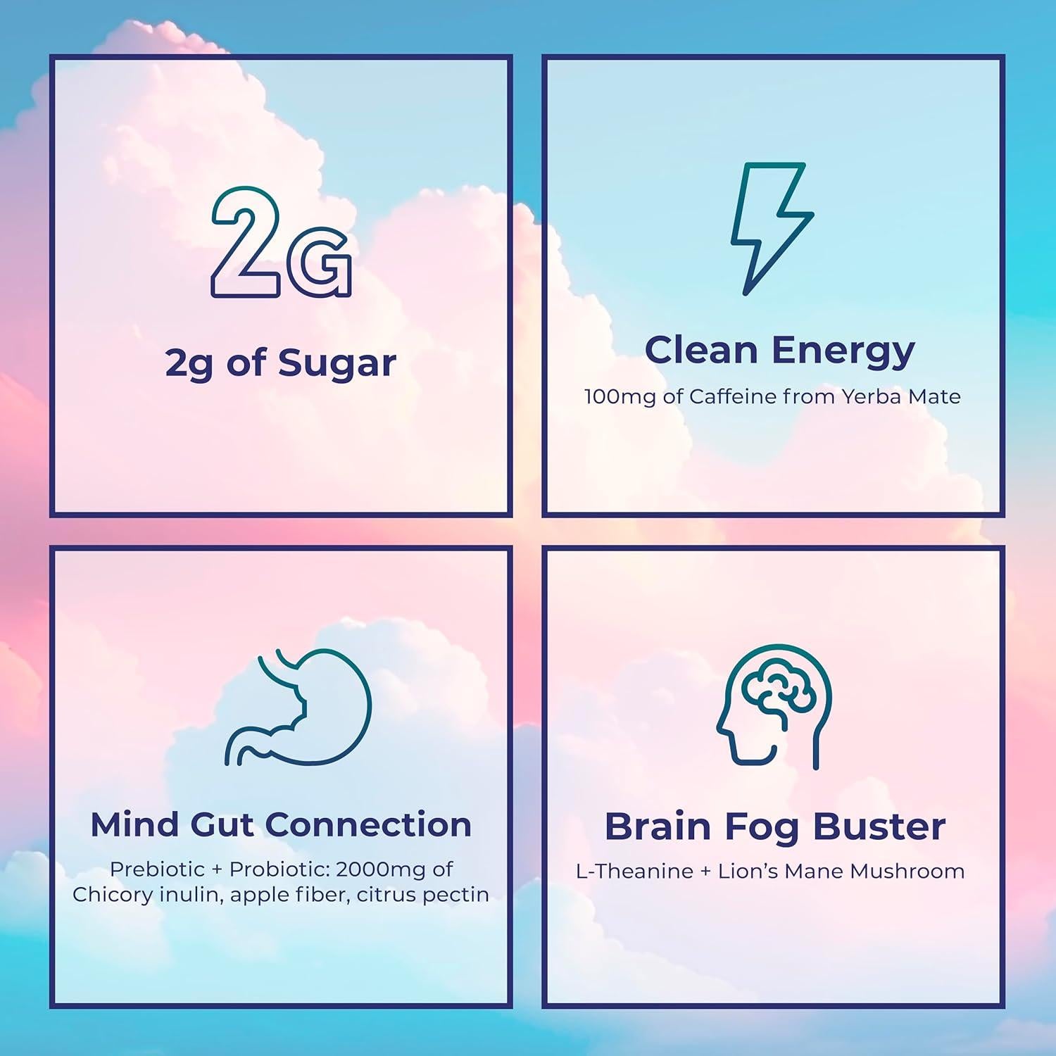 Yerba Mate Instantáneo 3-en-1 Brainista Durazno Mango 330g