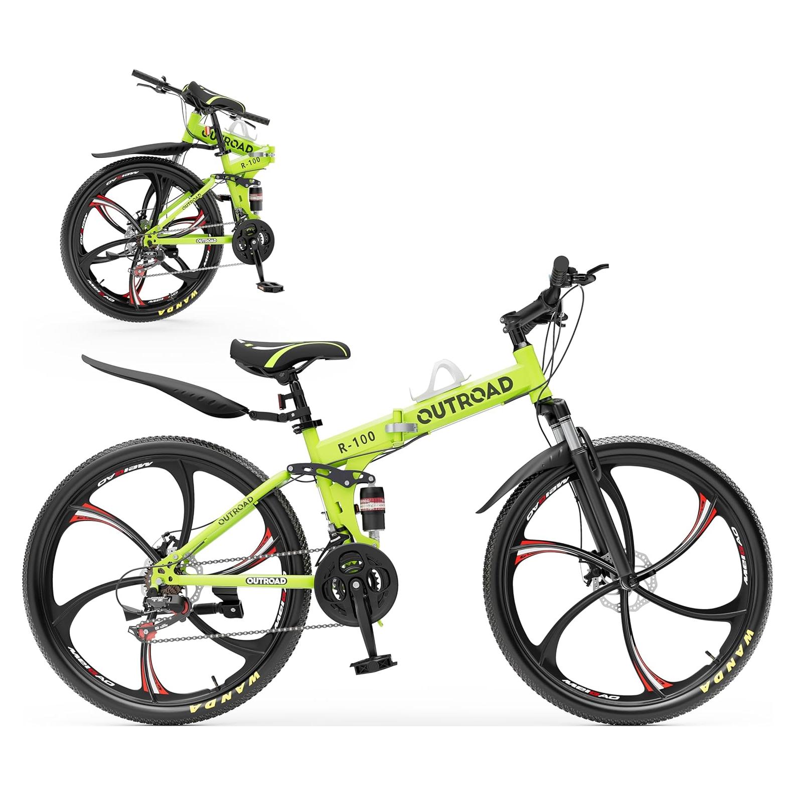 Bicicleta de Montaña Plegable OUTROAD 26" Doble Suspensión 21 Velocidades