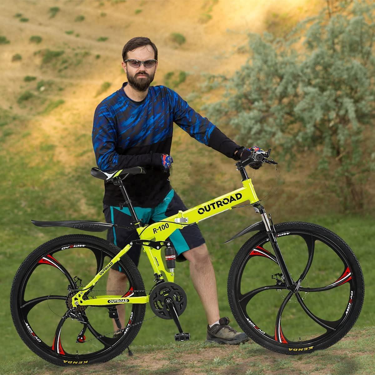 Bicicleta de Montaña Plegable OUTROAD 26" Doble Suspensión 21 Velocidades