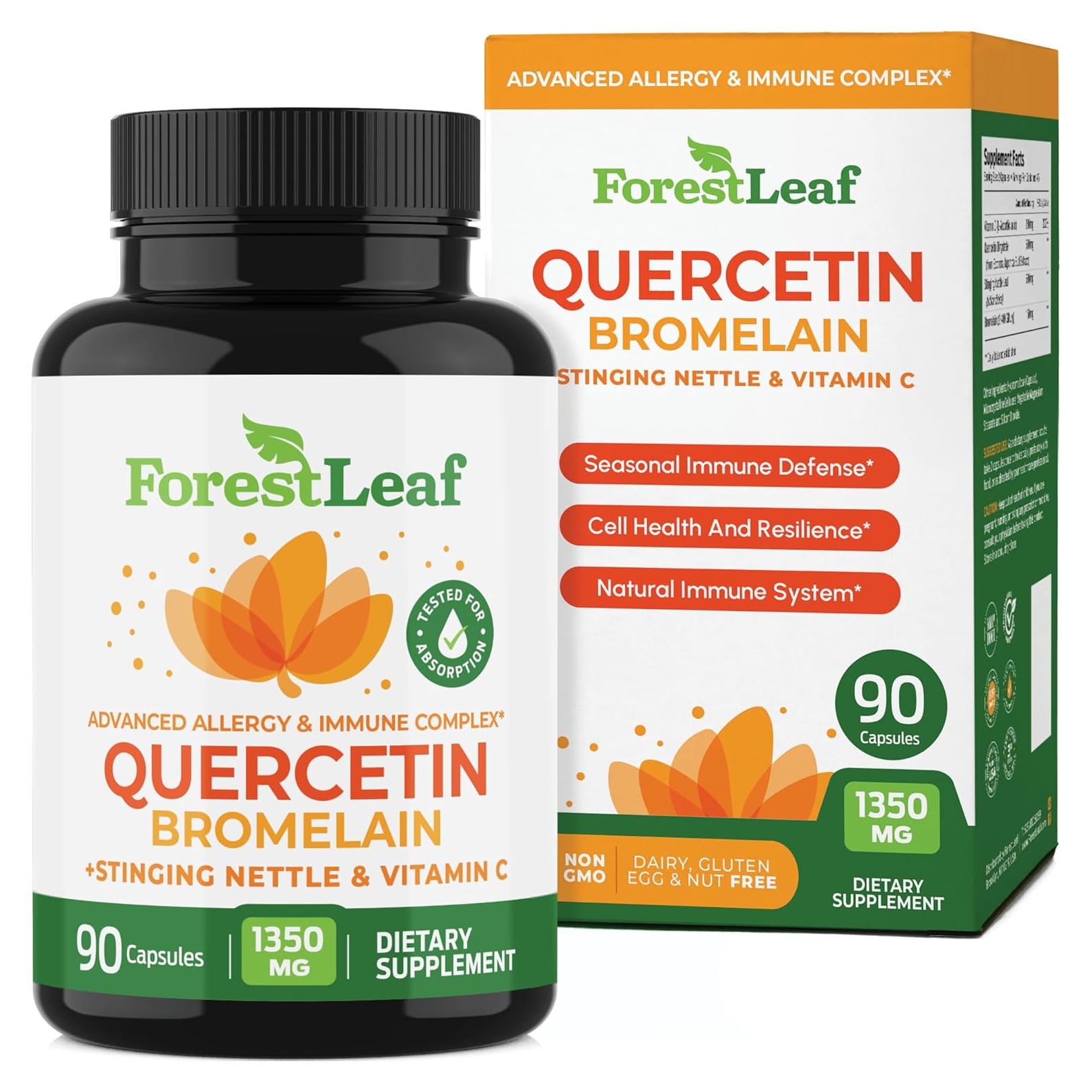 Quercetina con Bromelina ForestLeaf 1350mg 90 Cápsulas