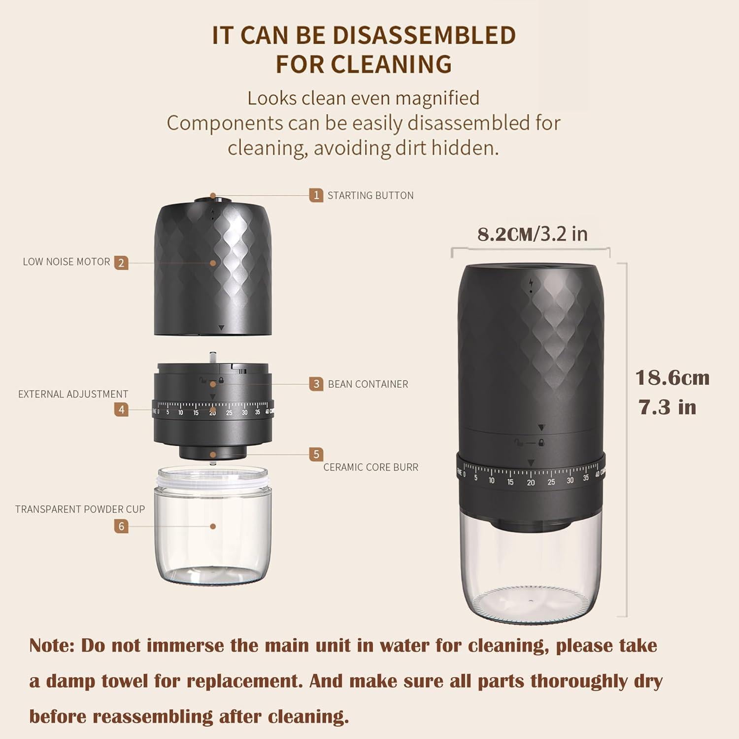 Molinillo de Café Eléctrico Portátil SIGBOT 40 Configuraciones