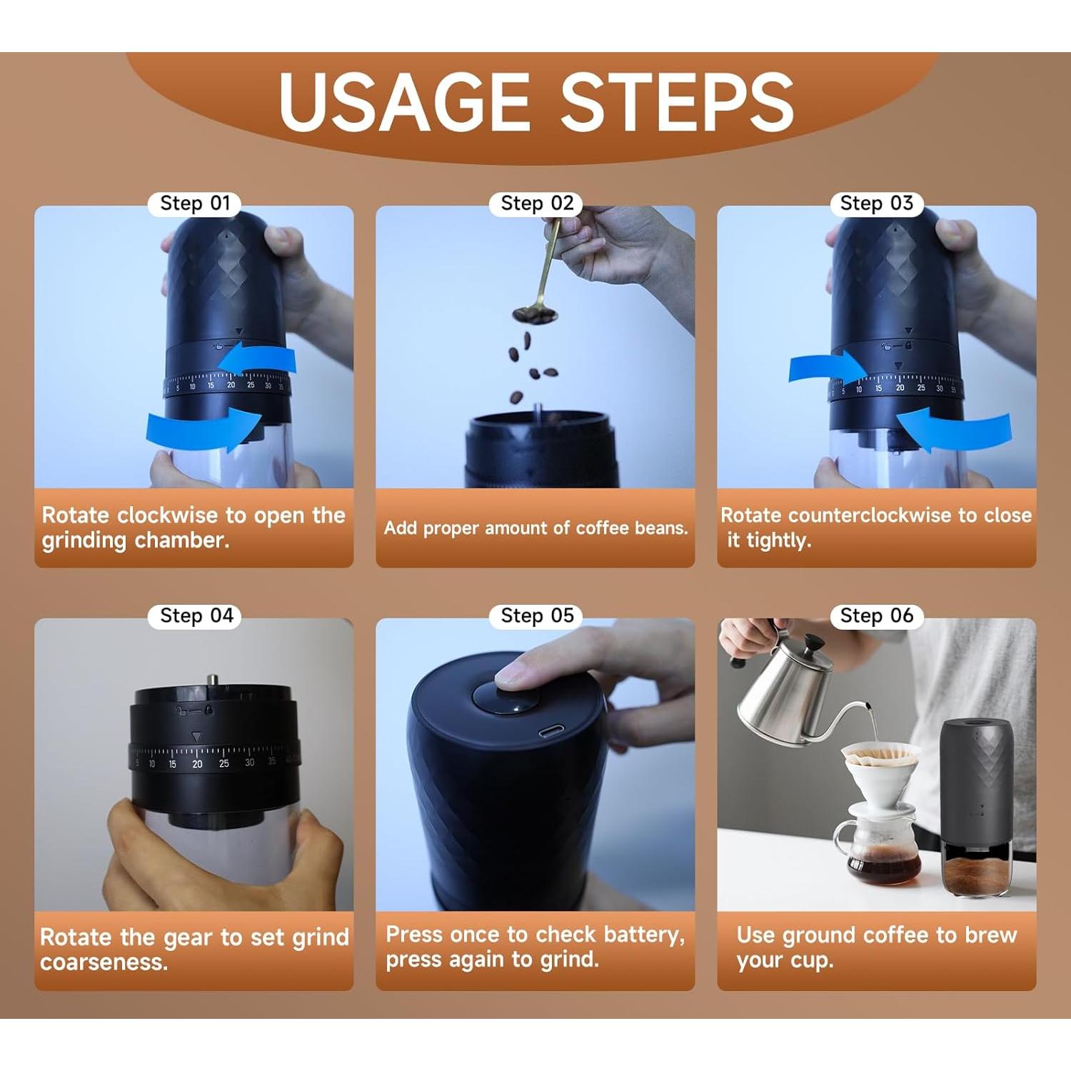 Molinillo de Café Eléctrico Portátil SIGBOT 40 Configuraciones