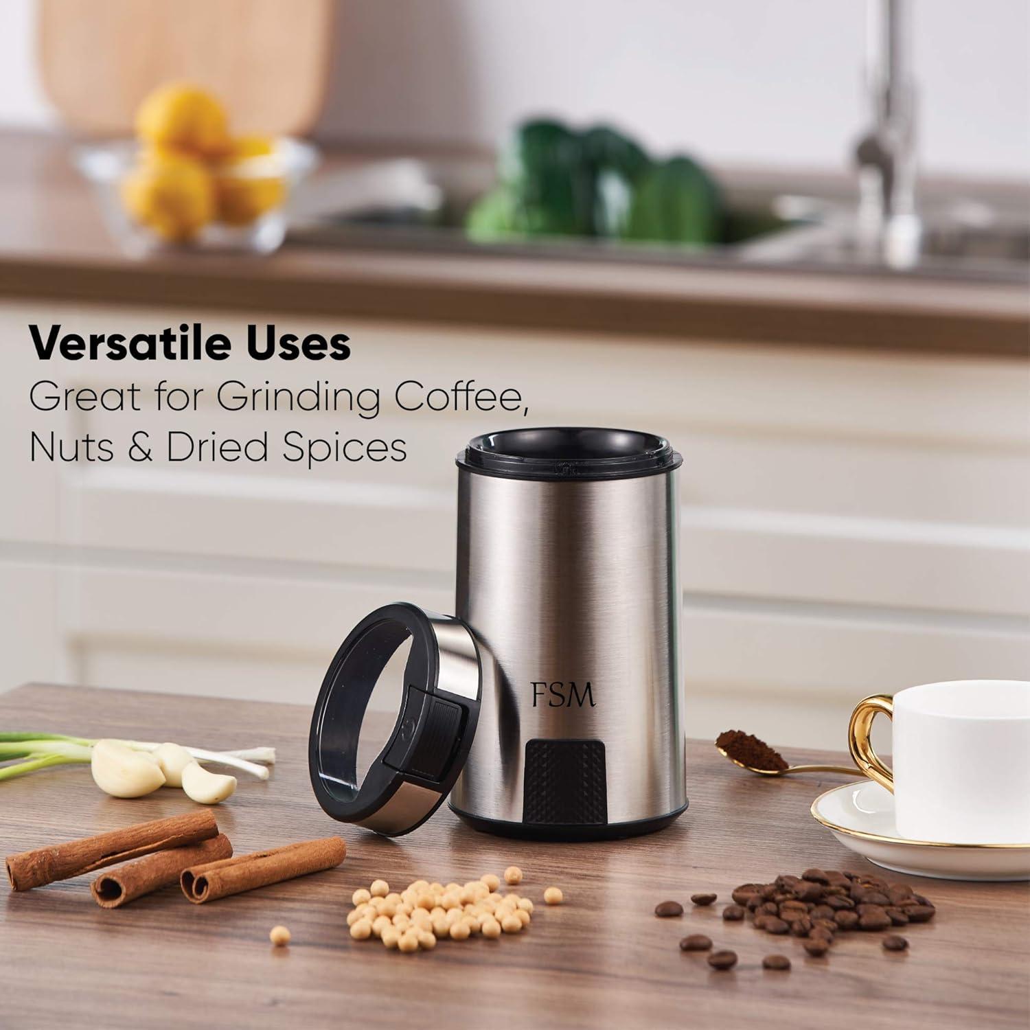 Molino de Café Eléctrico FSM - Acero Inoxidable 50g - Muele Especias