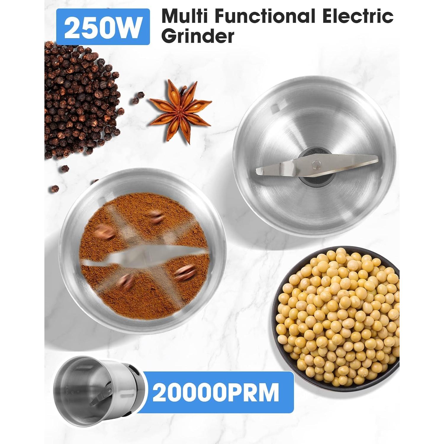 Molino de Café Eléctrico Amateys 250W Acero Inoxidable 75g