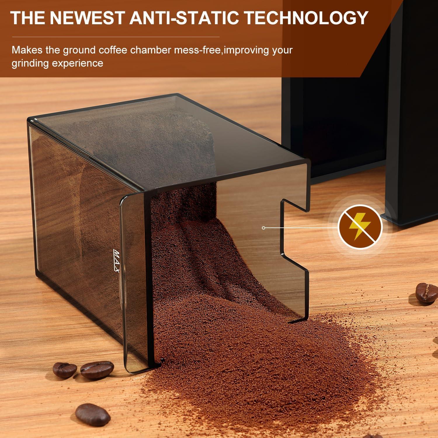 Molino de café eléctrico KIRAINAFLY 28 configuraciones 12 tazas