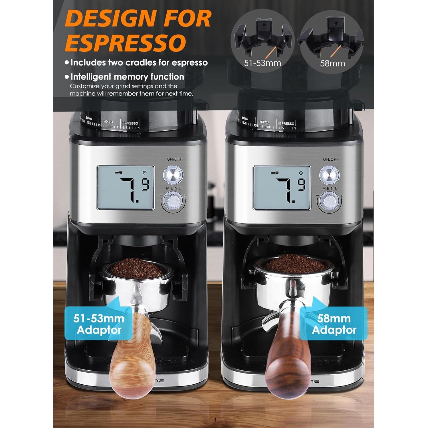 Molino de Café Eléctrico Homtone NK-0726 275g 51mm