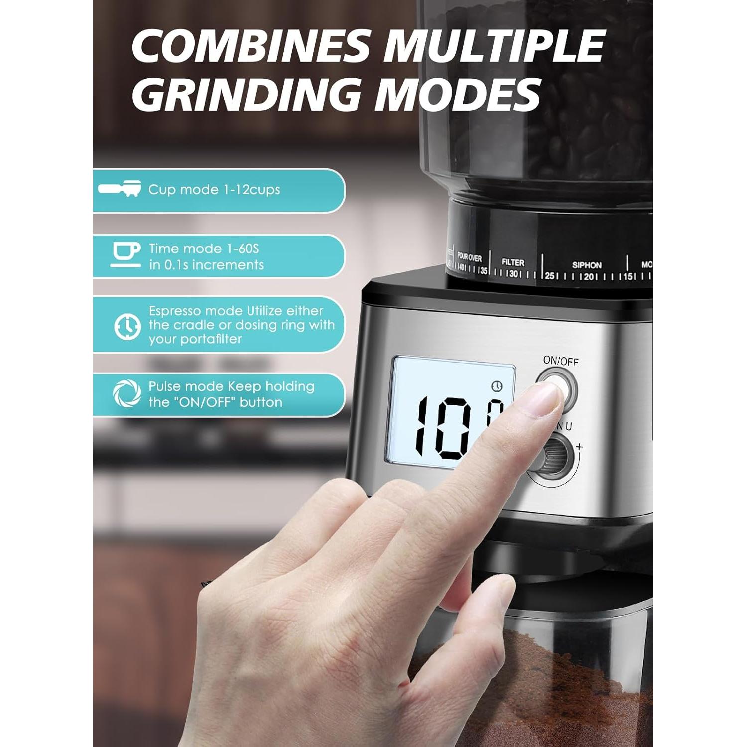 Molino de Café Eléctrico Homtone NK-0726 275g 51mm