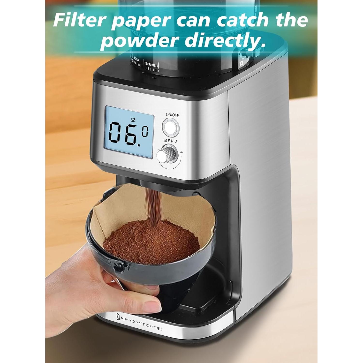 Molino de Café Eléctrico Homtone NK-0726 275g 51mm