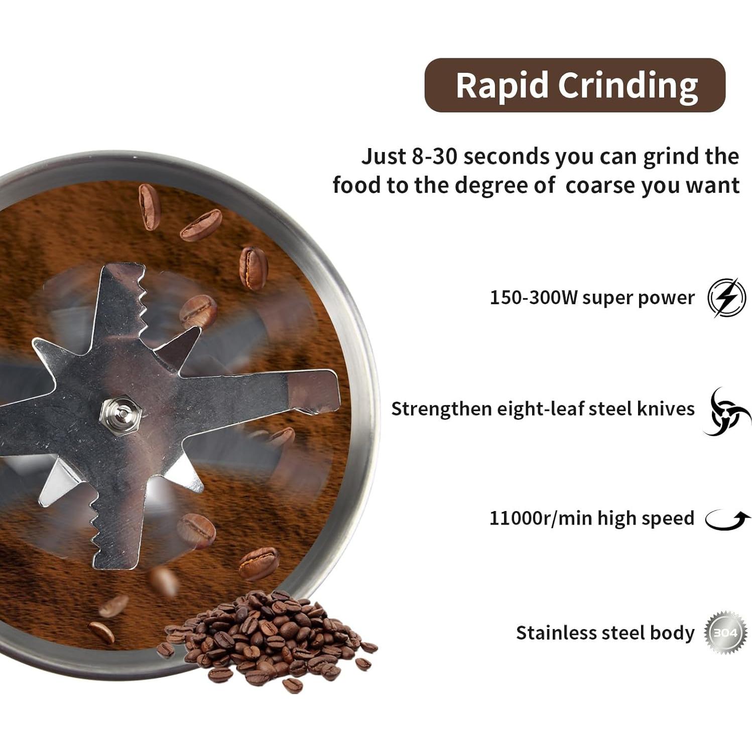 Molinillo de café eléctrico Huitban 150-300W plata