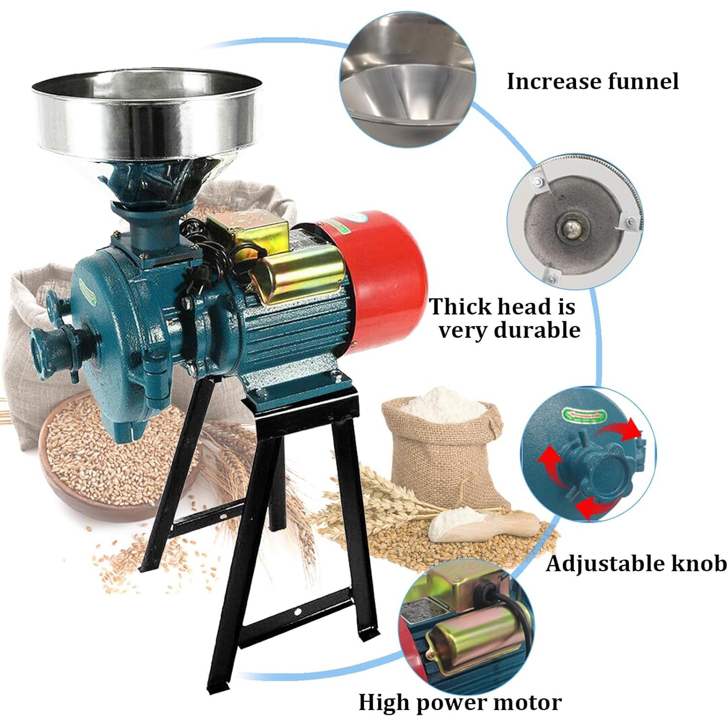 Molino de Granos Eléctrico EVGTTI 3000W 110V para Cereales