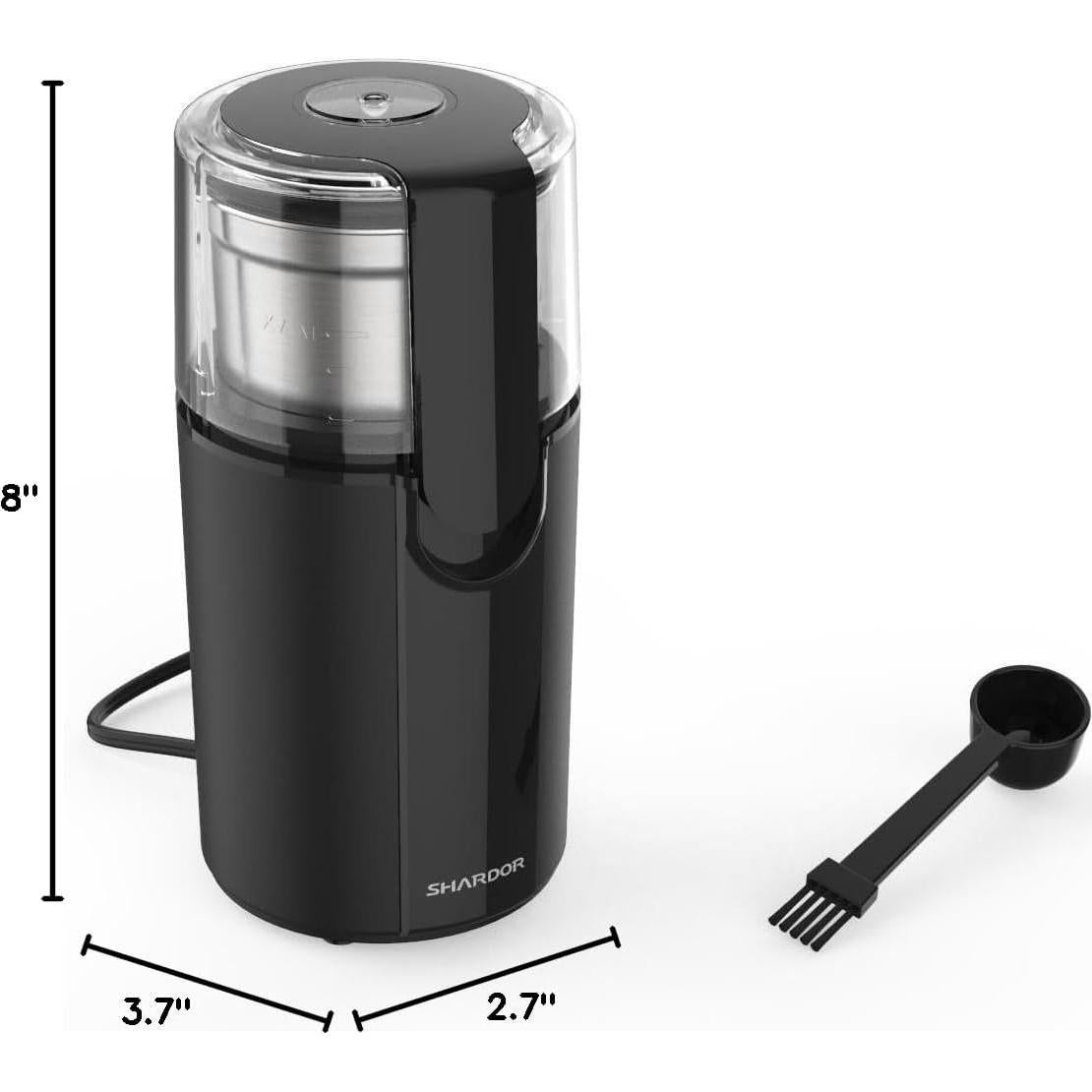 Molino de Café Eléctrico SHARDOR CG-618, Acero Inoxidable, 200W