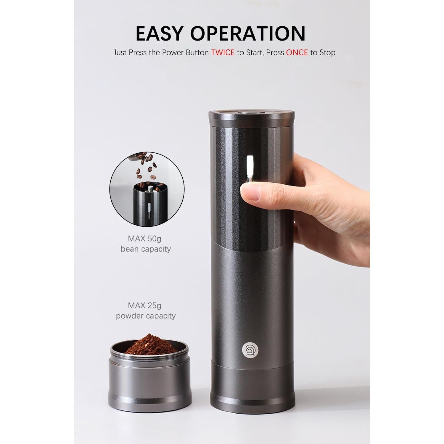 Molinillo de café eléctrico CUFEJORO 50g portátil negro