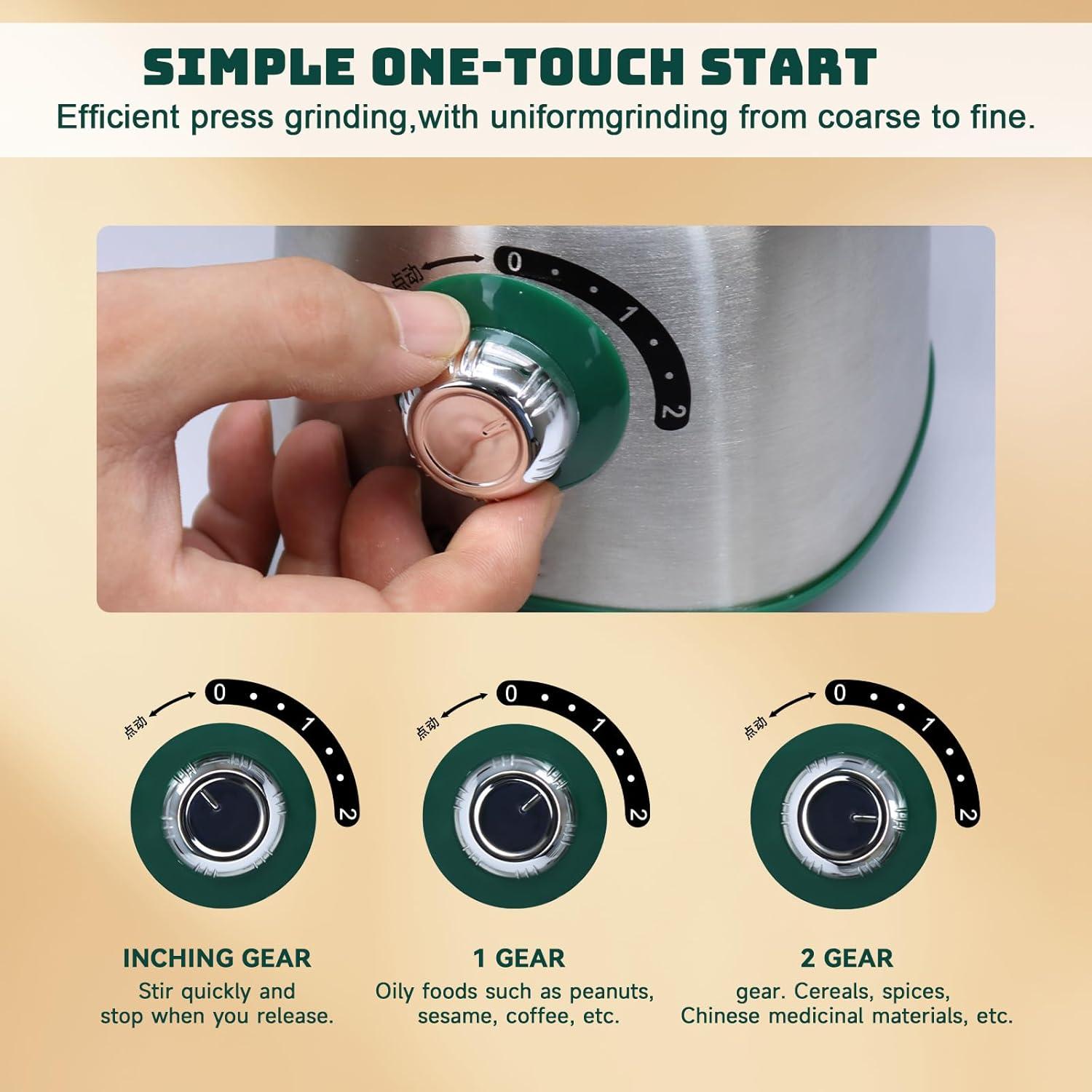 Molinillo de Especias Eléctrico FAOFER 500W 600ML Verde