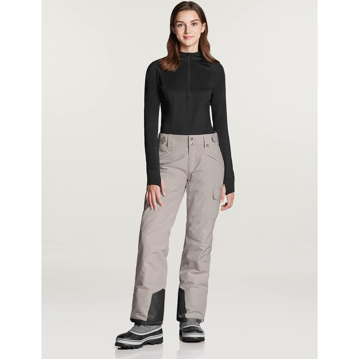 Pantalones de Nieve TSLA para Mujeres Medianos Beige