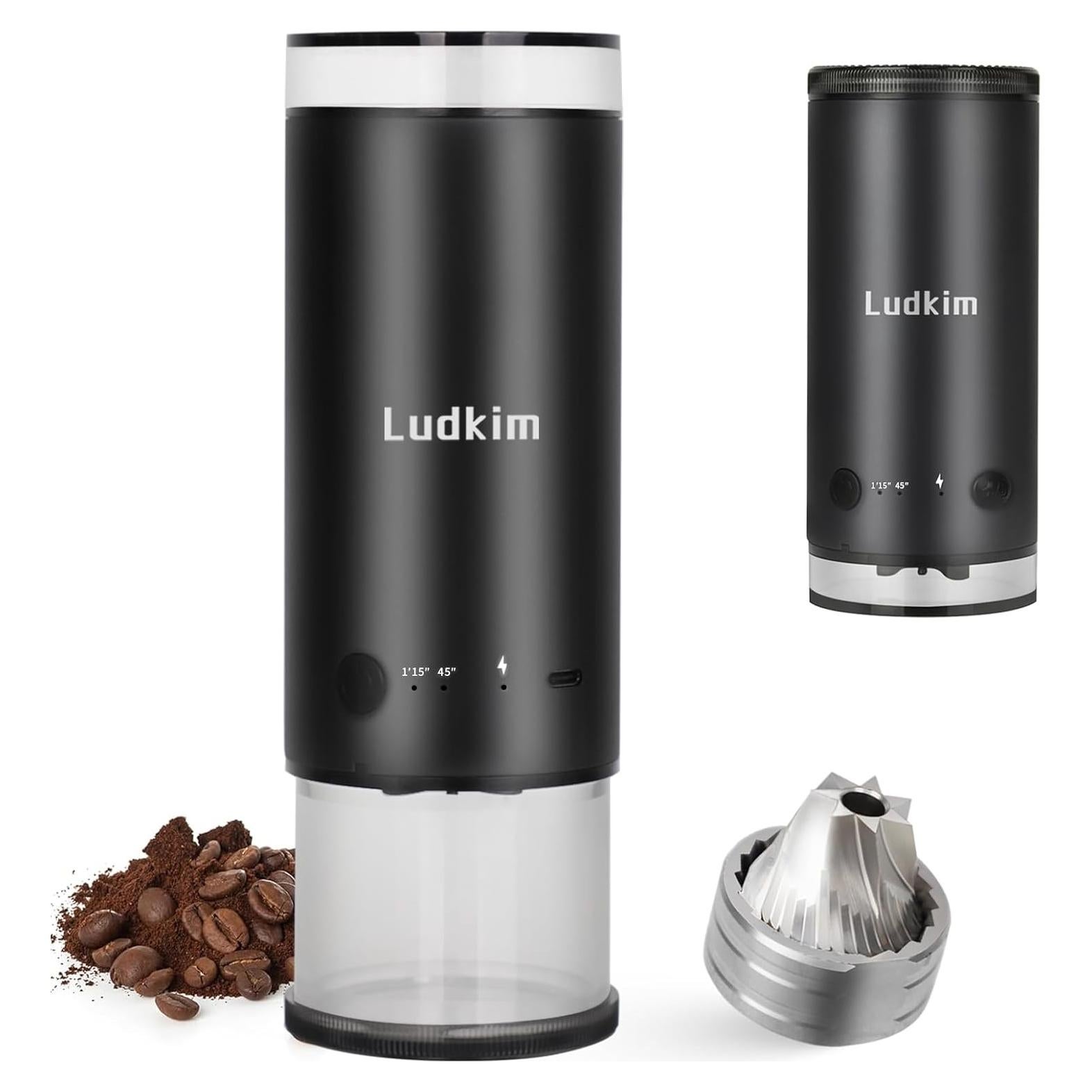 Molino de café eléctrico portátil Ludkim ECG03 80 configuraciones