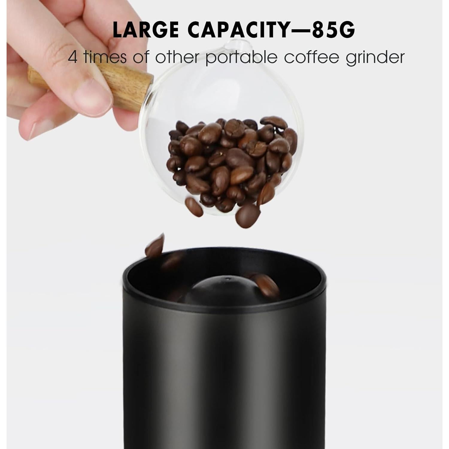 Molino de café eléctrico portátil Ludkim ECG03 80 configuraciones