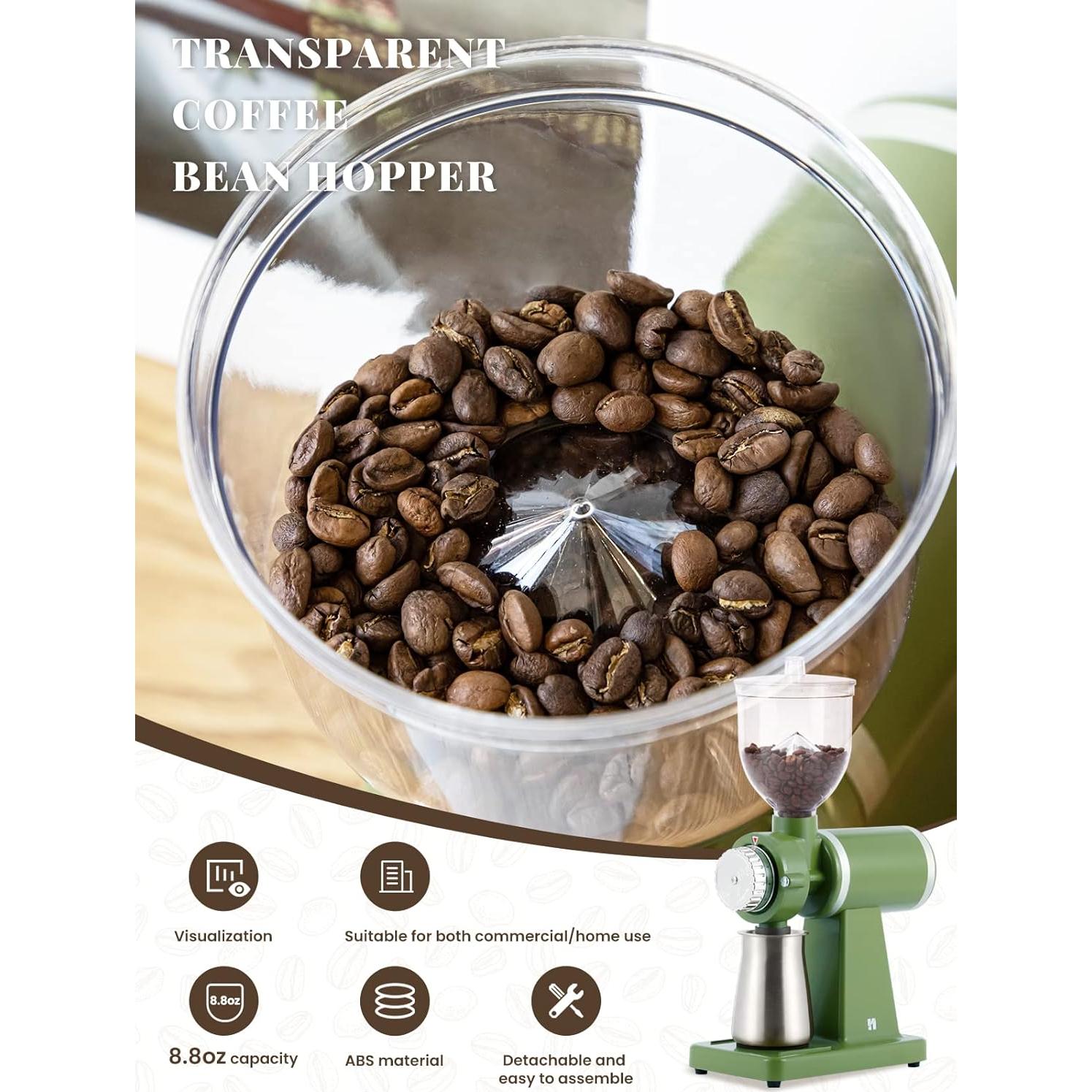 Molinillo de Café Eléctrico Huanyu 250g 200W Verde Profesional