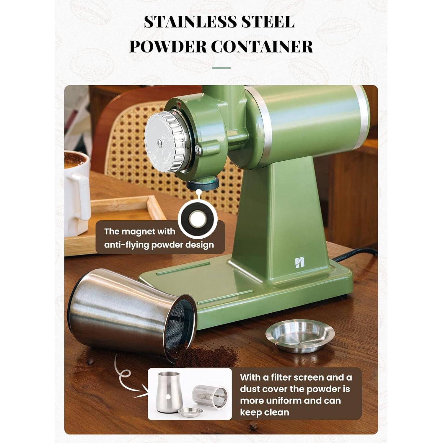 Molinillo de Café Eléctrico Huanyu 250g 200W Verde Profesional