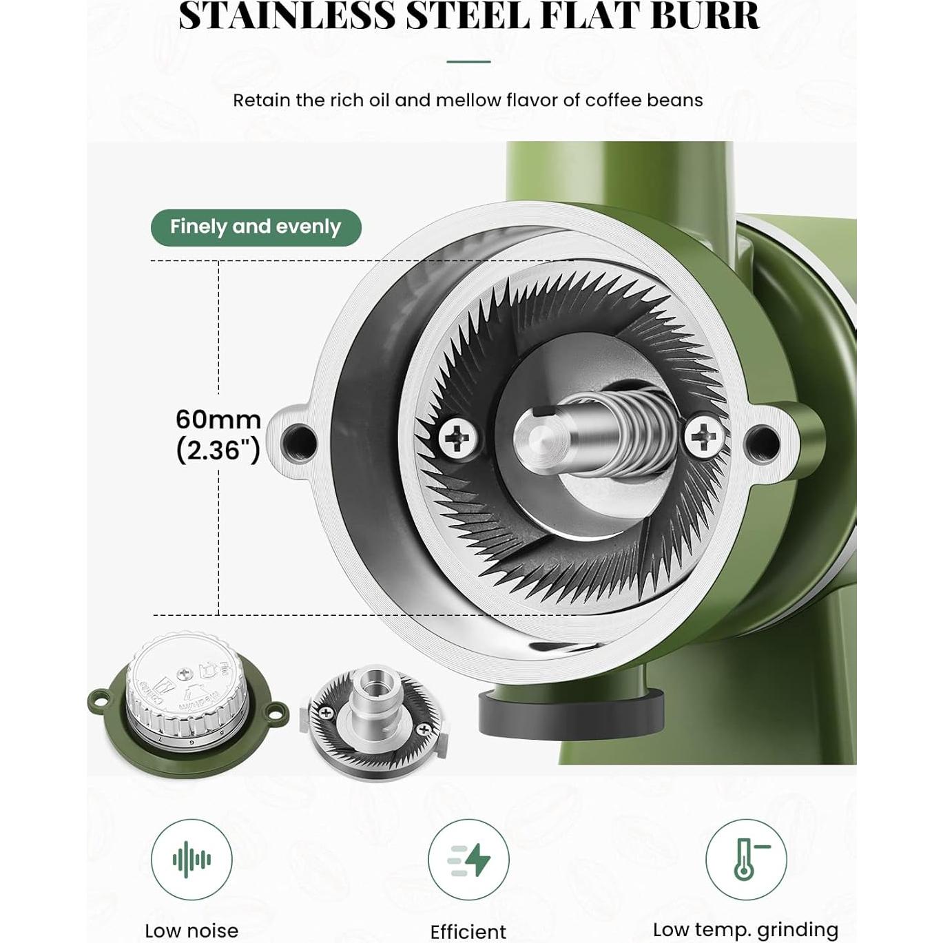 Molinillo de Café Eléctrico Huanyu 250g 200W Verde Profesional