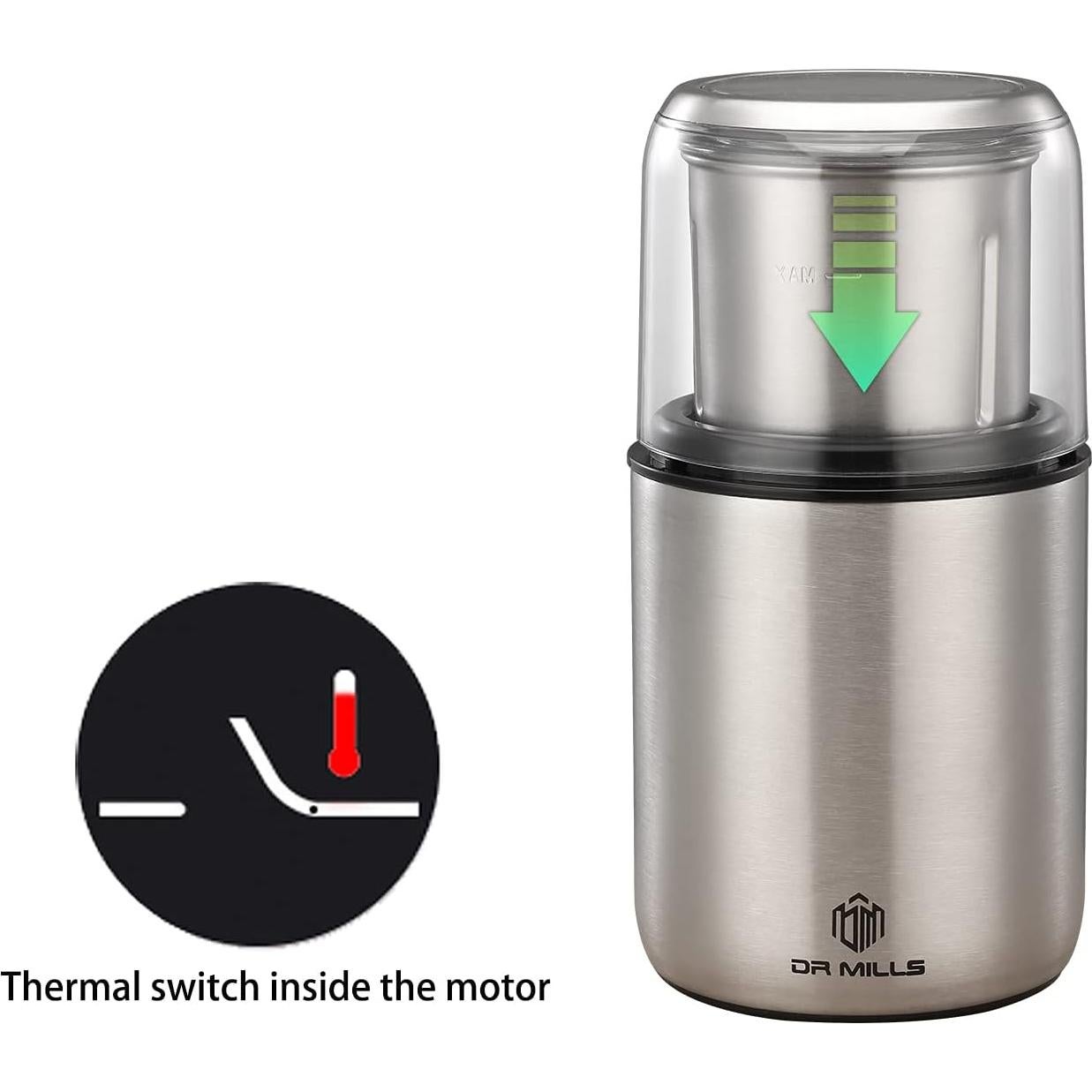 Molinillo de Café Eléctrico DR MILLS DM-7452 Acero Inoxidable 50g