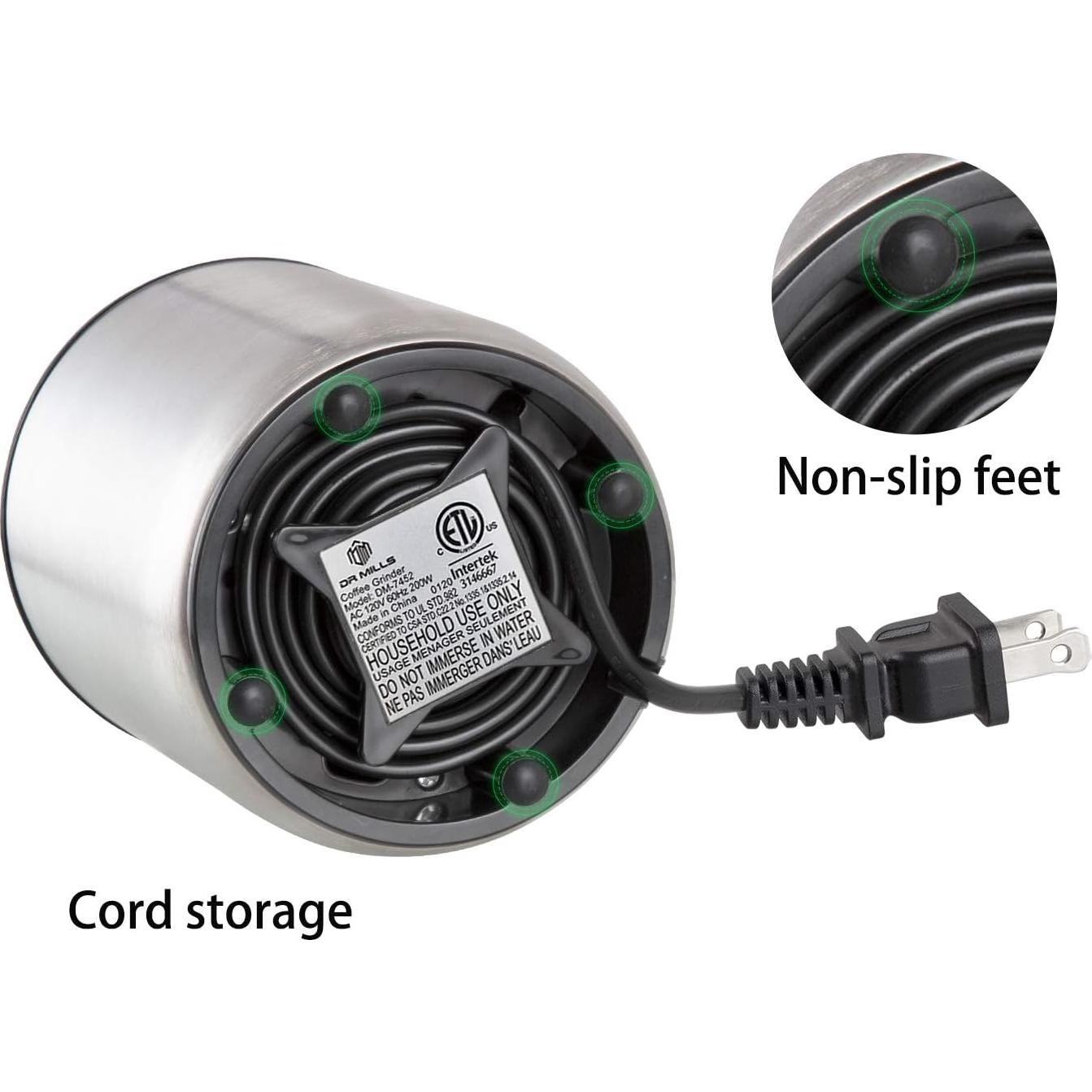 Molinillo de Café Eléctrico DR MILLS DM-7452 Acero Inoxidable 50g