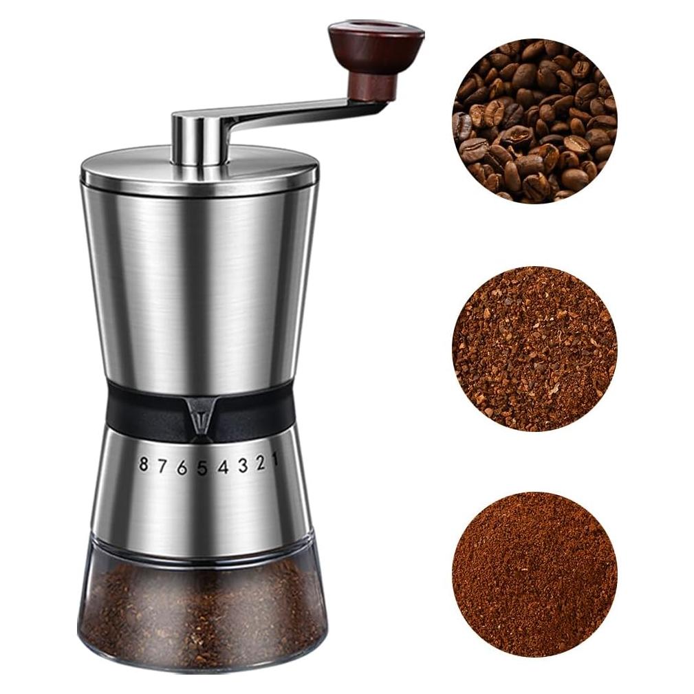 Molino de Café Manual BOMANSI BOMS - 8 Ajustes, 80g