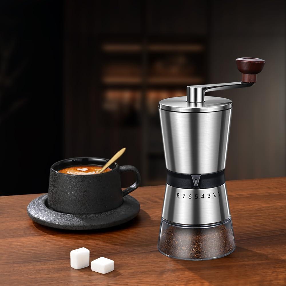 Molino de Café Manual BOMANSI BOMS - 8 Ajustes, 80g