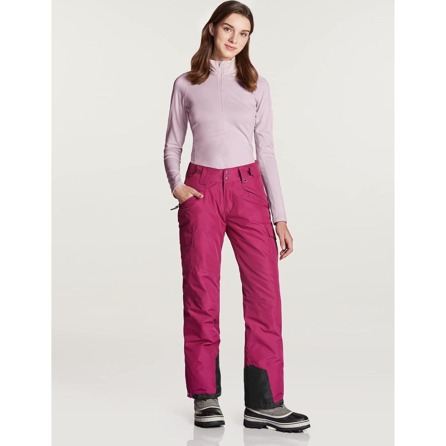 Pantalones de Nieve TSLA para Mujeres Medianos Ciruela