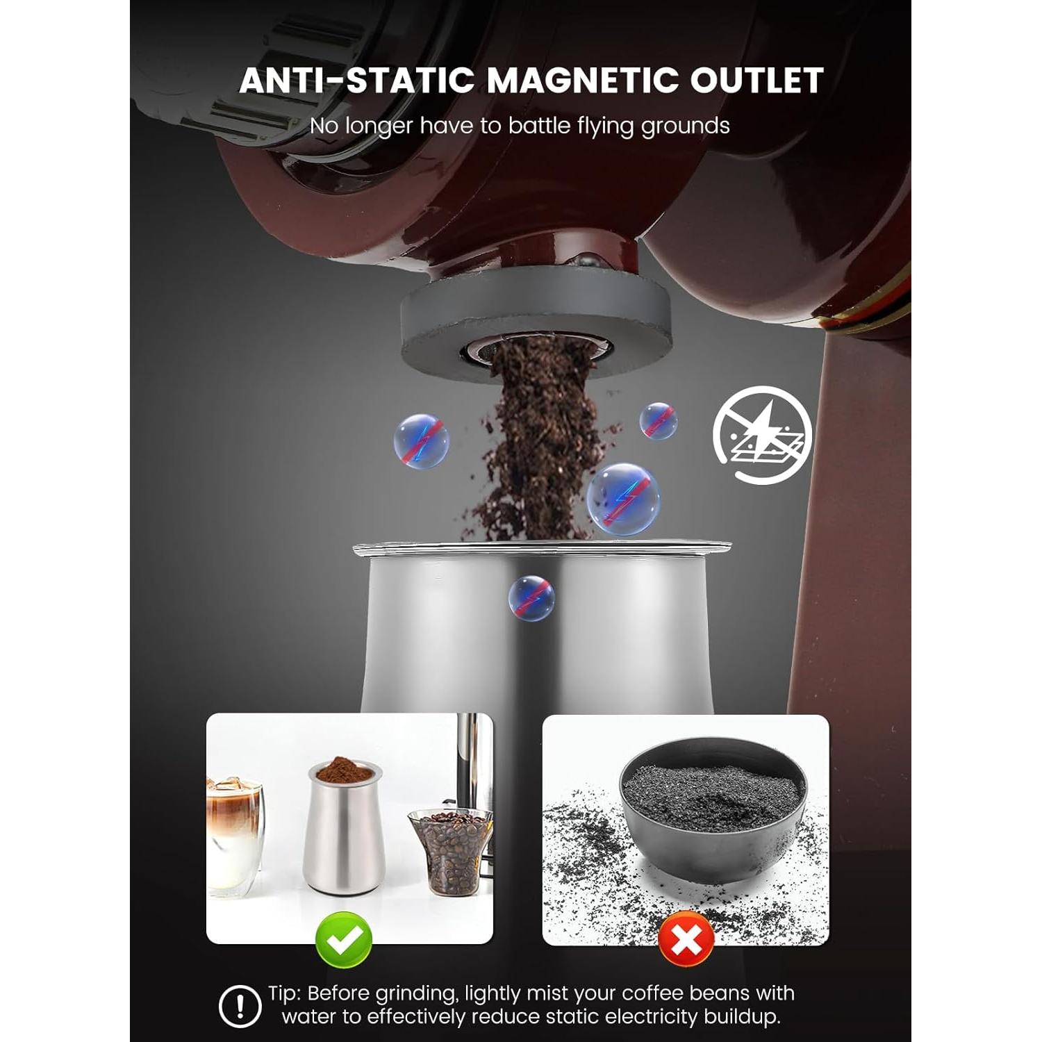 Molino de café eléctrico Huanyu 250g acero inoxidable rojo