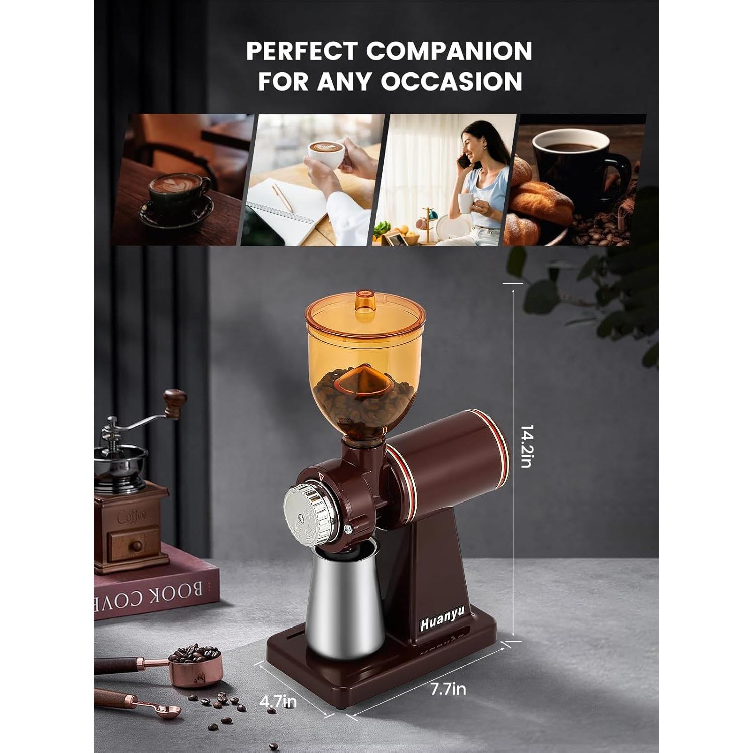 Molino de café eléctrico Huanyu 250g acero inoxidable rojo