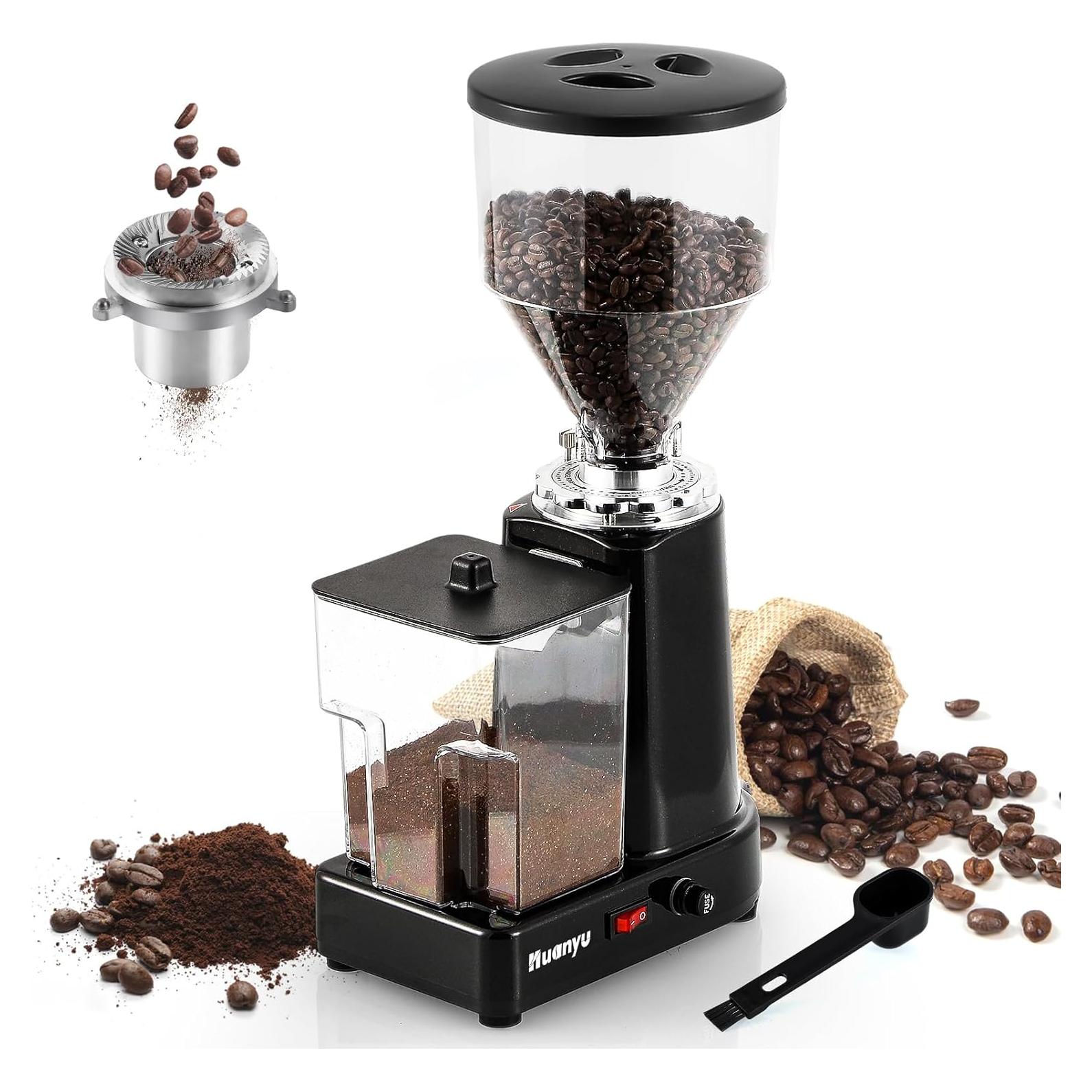 Molino de café eléctrico Huanyu 1 kg ajustable negro