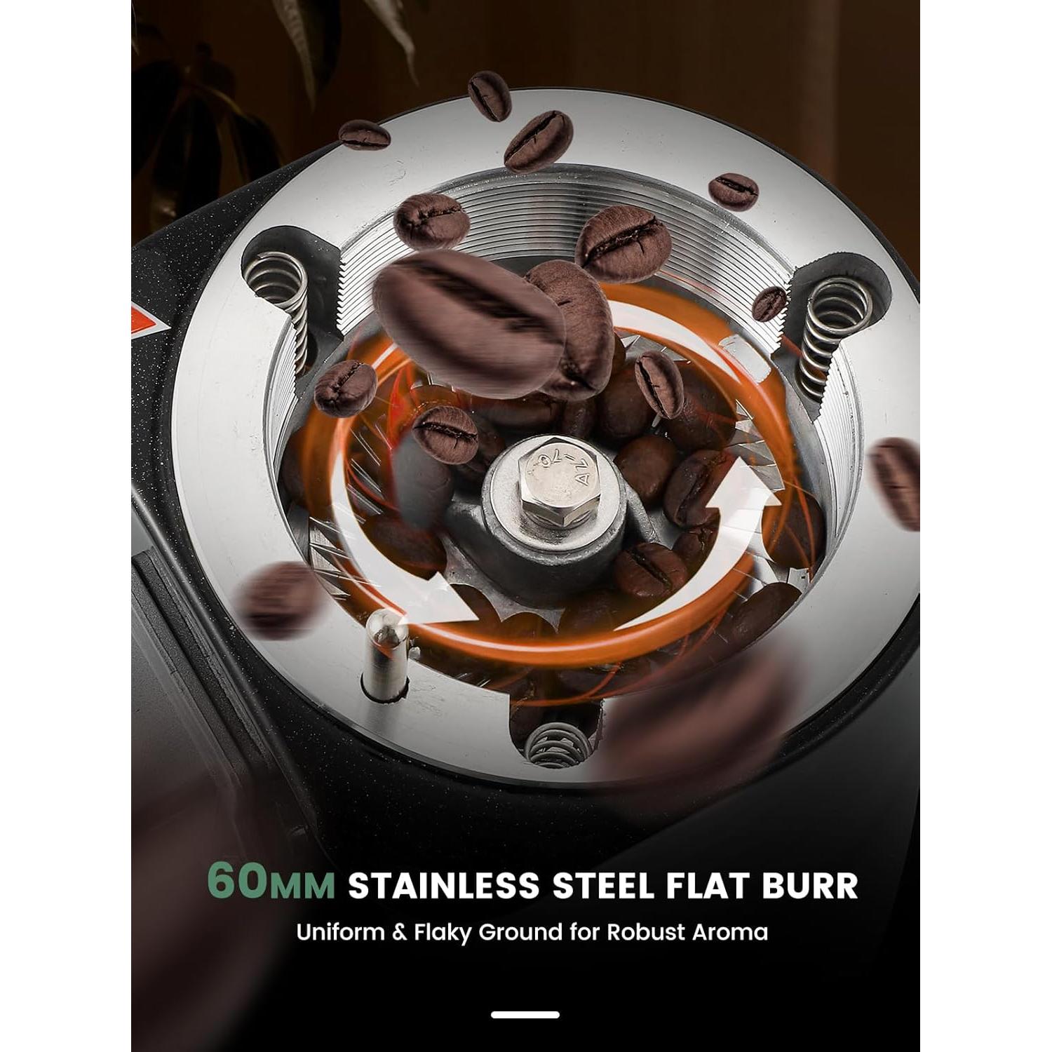 Molino de café eléctrico Huanyu 1 kg ajustable negro