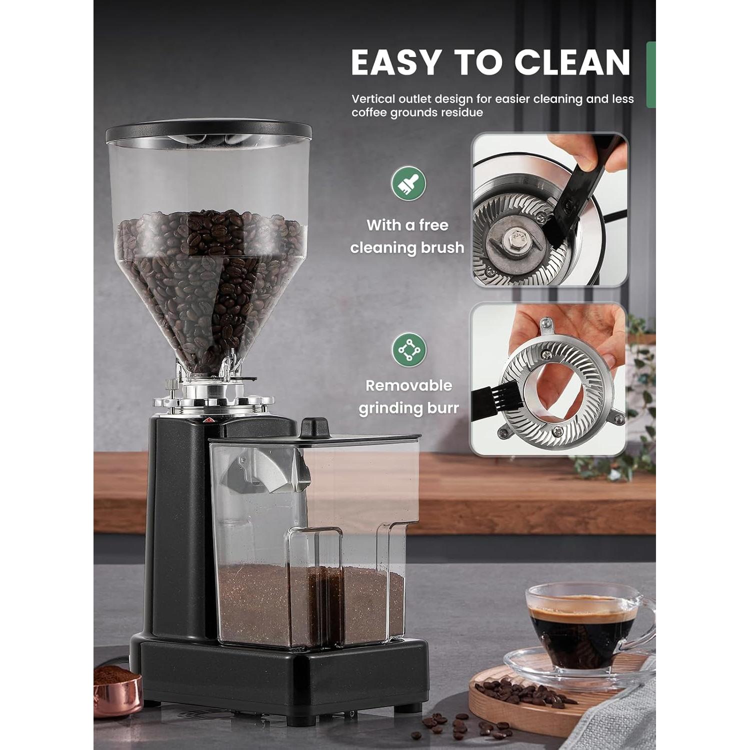 Molino de café eléctrico Huanyu 1 kg ajustable negro