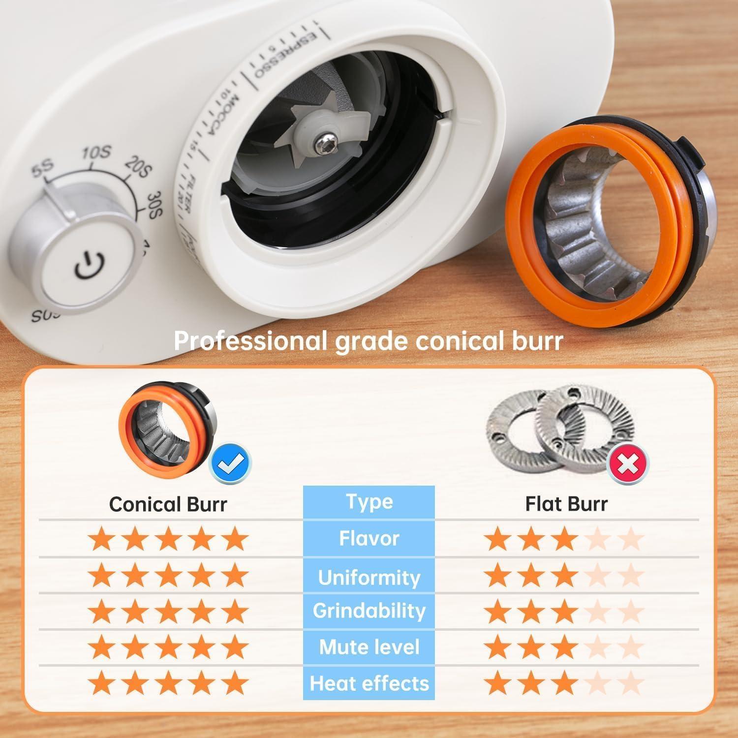 Molino de café eléctrico SOWTECH con 38 configuraciones beige