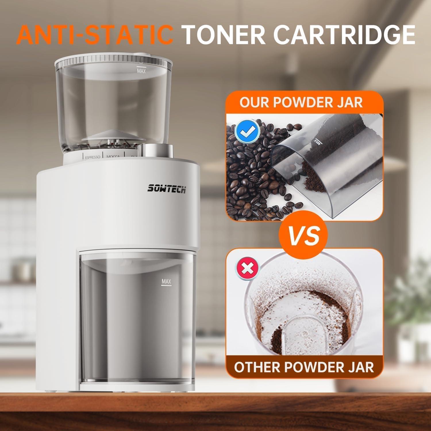 Molino de café eléctrico SOWTECH con 38 configuraciones beige