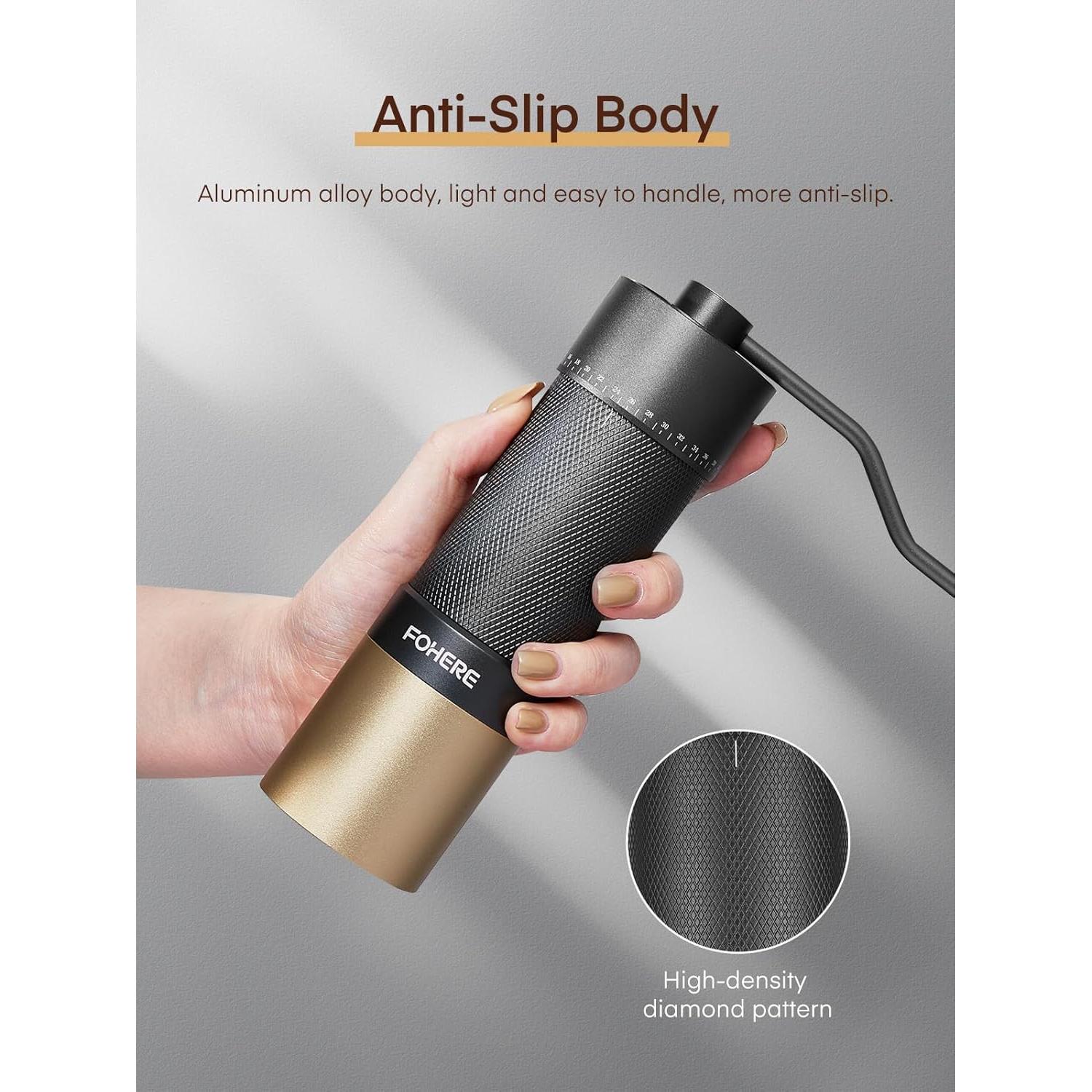 Moledor de Café Manual FOHERE 30g Acero Inoxidable Ajustable