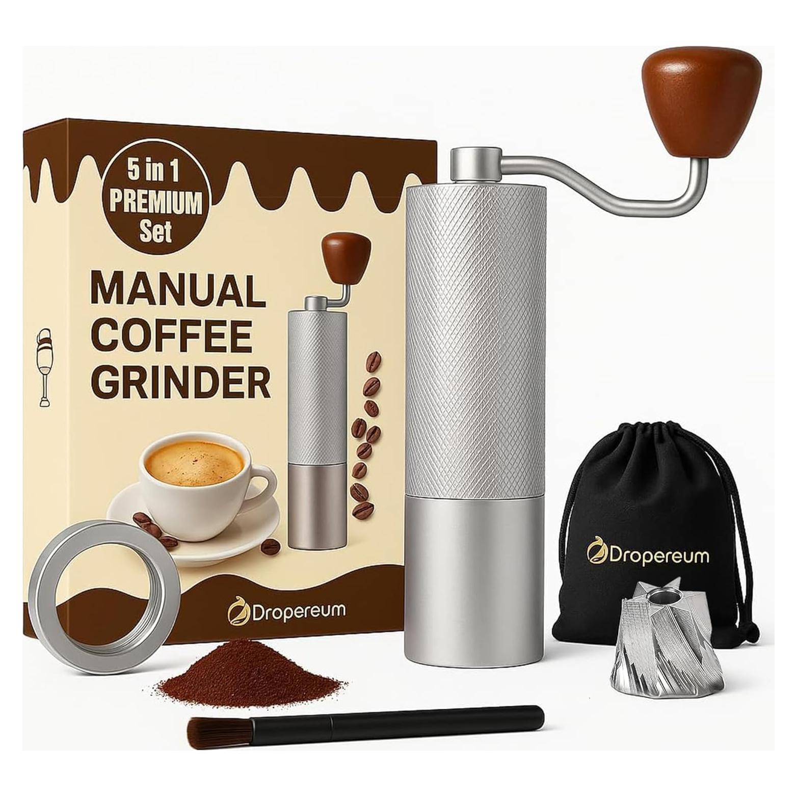 Molino de Café Manual Dropereum 25g Ajustable Acero Inoxidable