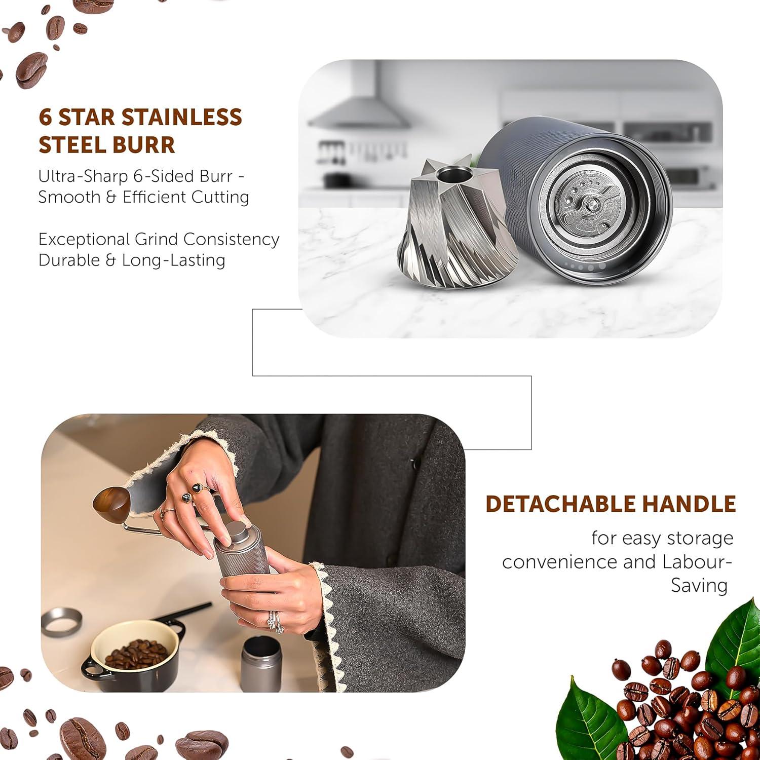 Molino de Café Manual Dropereum 25g Ajustable Acero Inoxidable