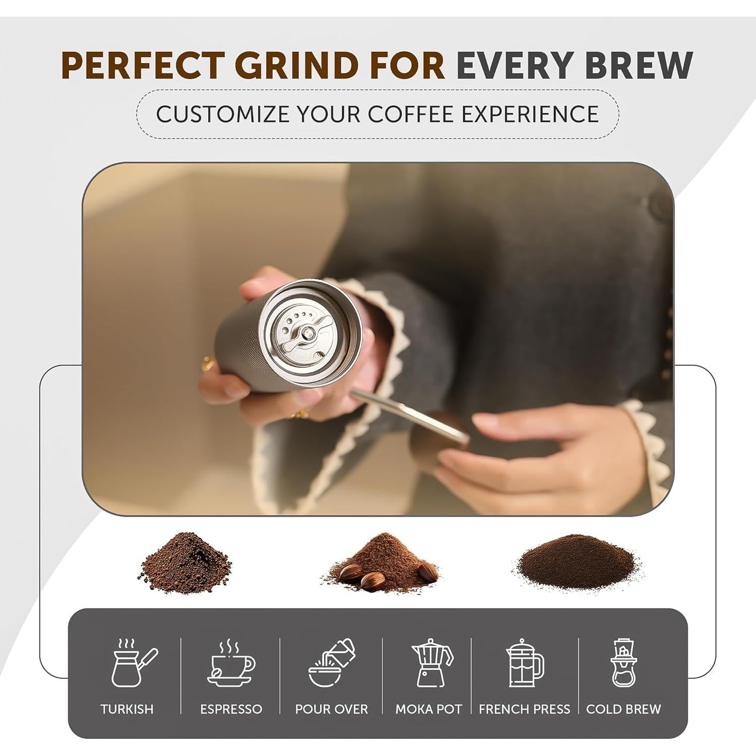 Molino de Café Manual Dropereum 25g Ajustable Acero Inoxidable