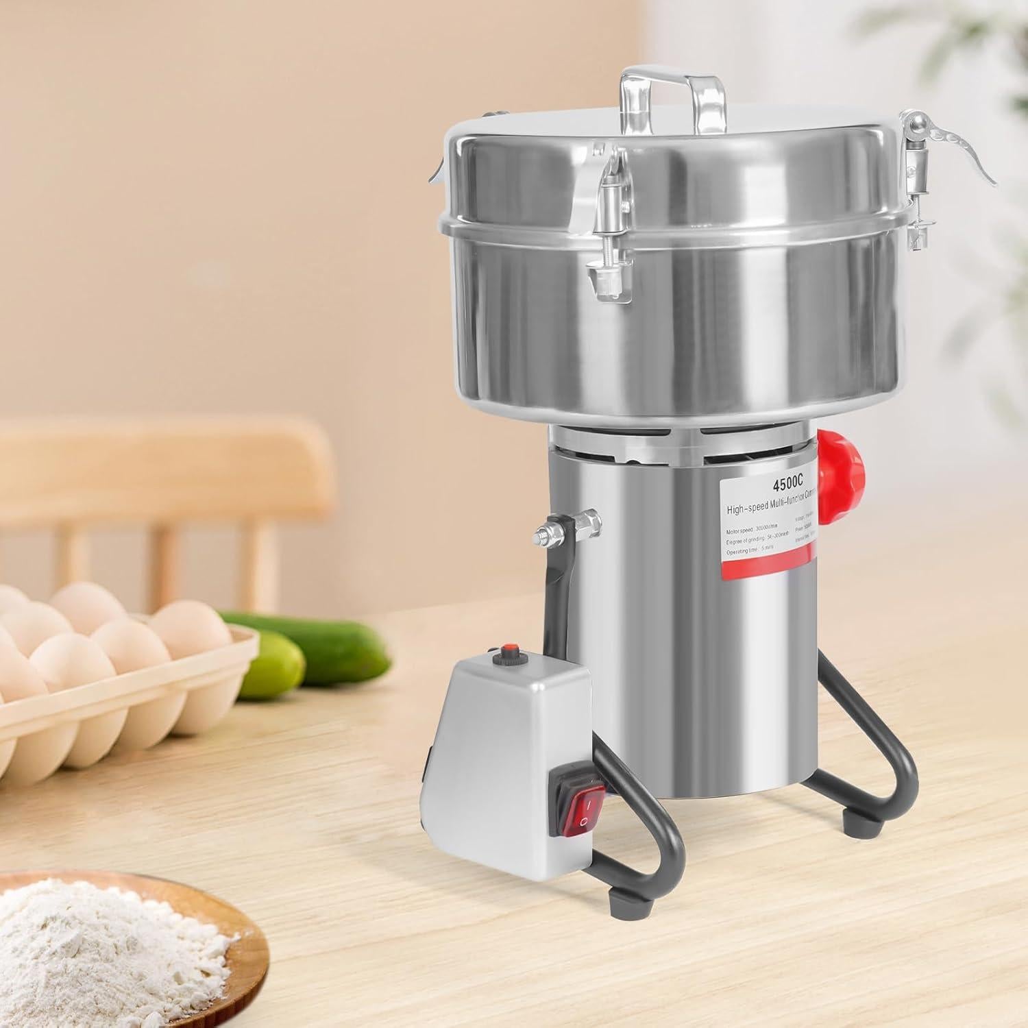 Molinillo de Granos Eléctrico Kreiaoer 4500g Acero Inoxidable