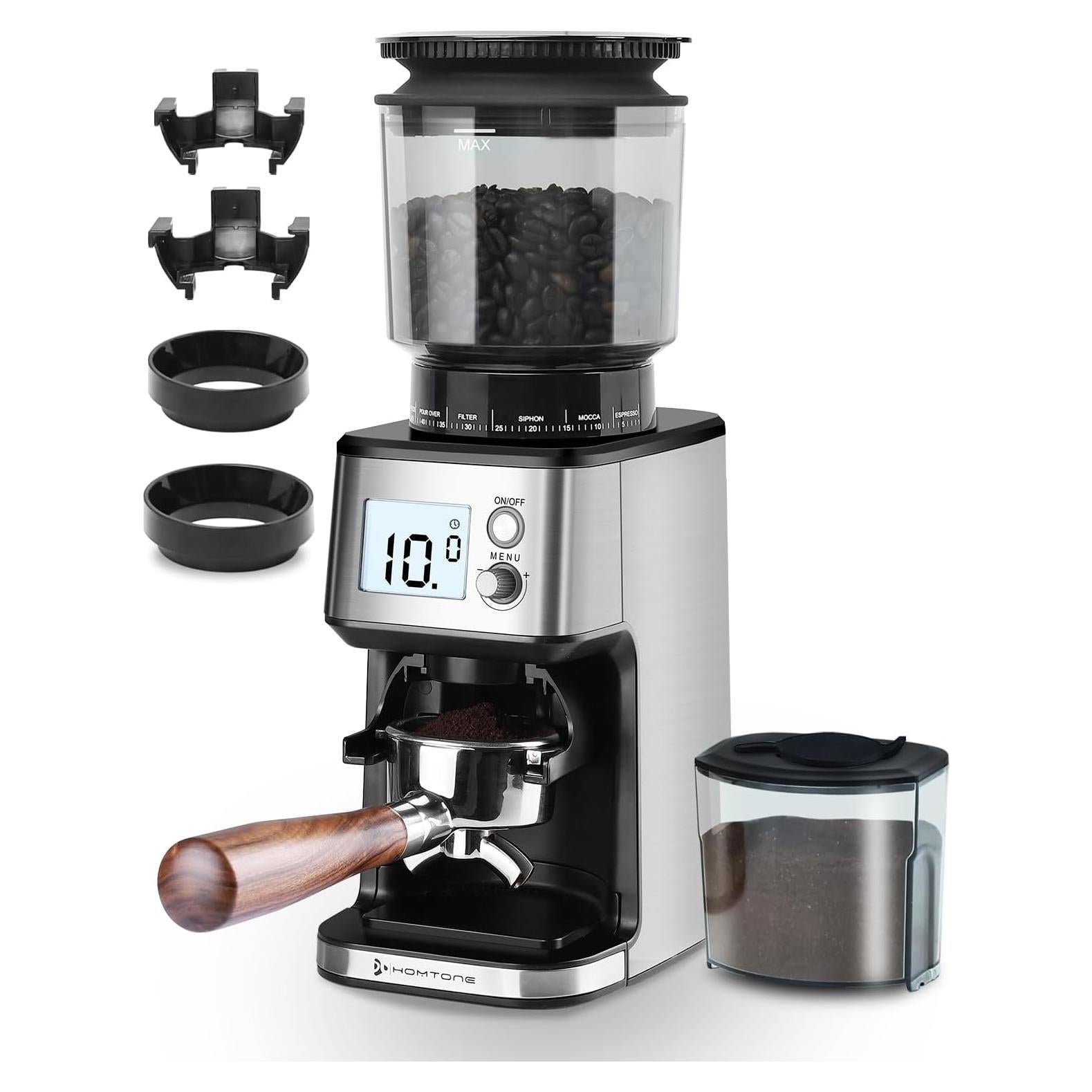 Molino de café eléctrico Homtone NK-0727 con muelas cónicas 40mm