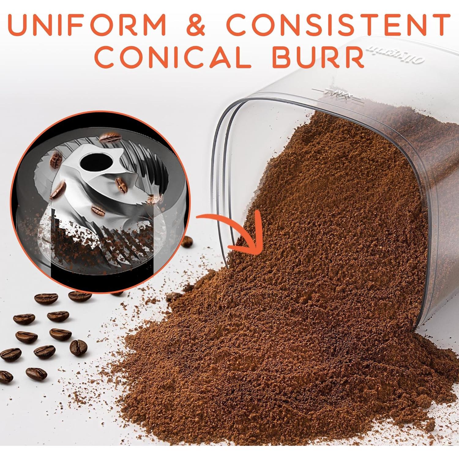 Molino de Café Eléctrico Ollygrin con 30 Ajustes de Molienda