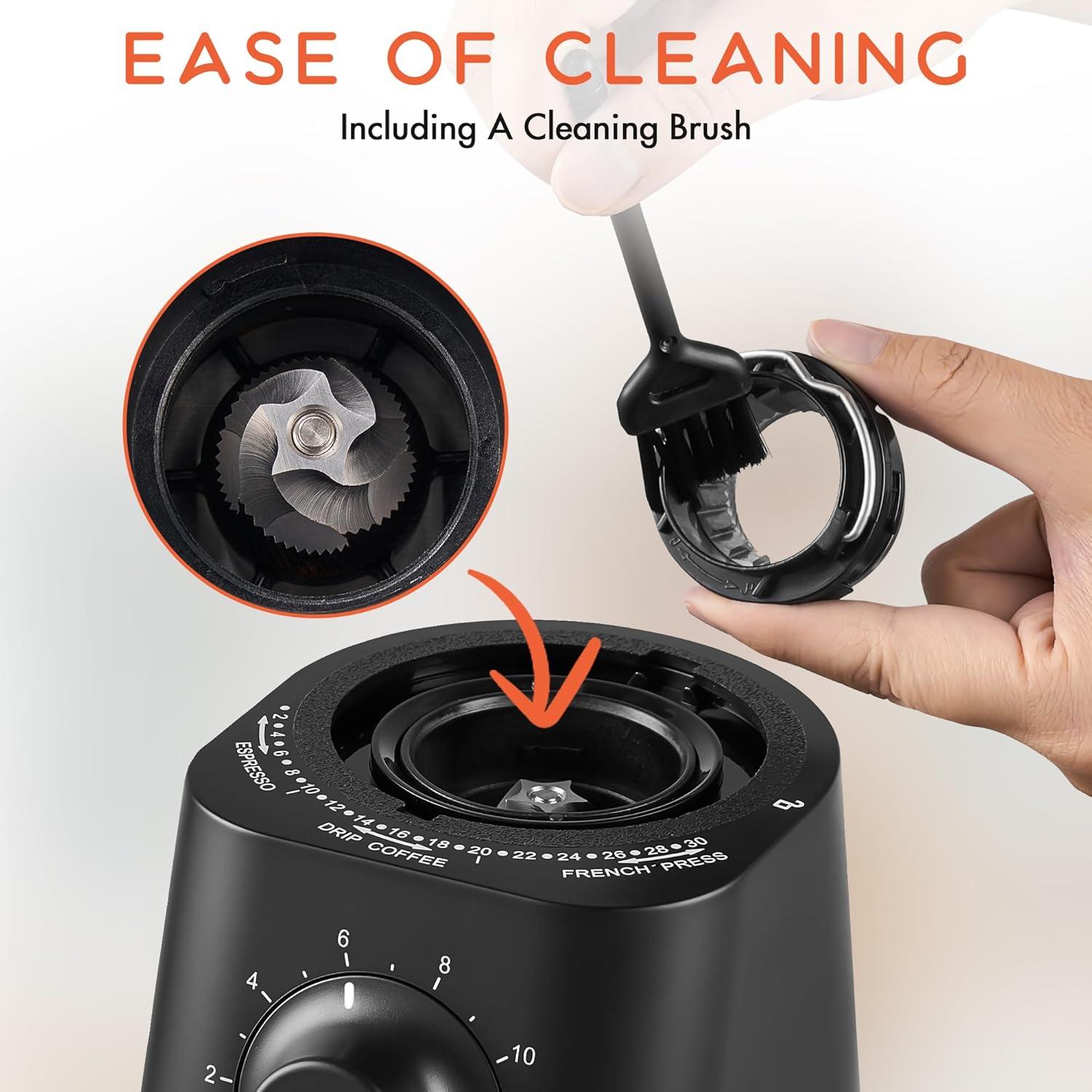 Molino de Café Eléctrico Ollygrin con 30 Ajustes de Molienda