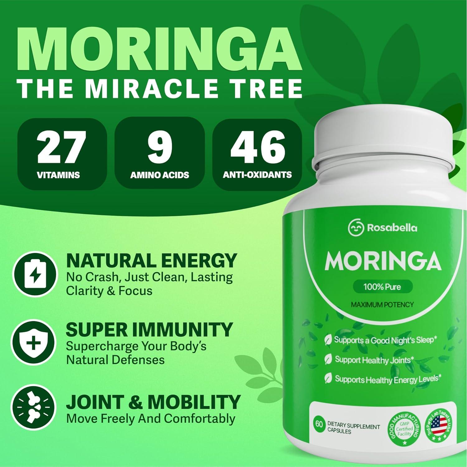 Cápsulas de Moringa Rosabella 60 Unidades - Superalimento Natural