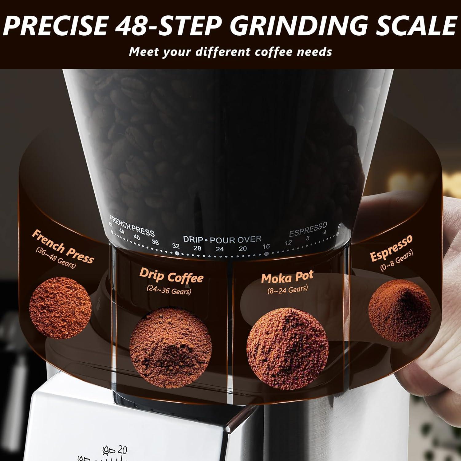 Molino de Café Eléctrico Tesslux TXCG-2503 12oz 340g Antiestático