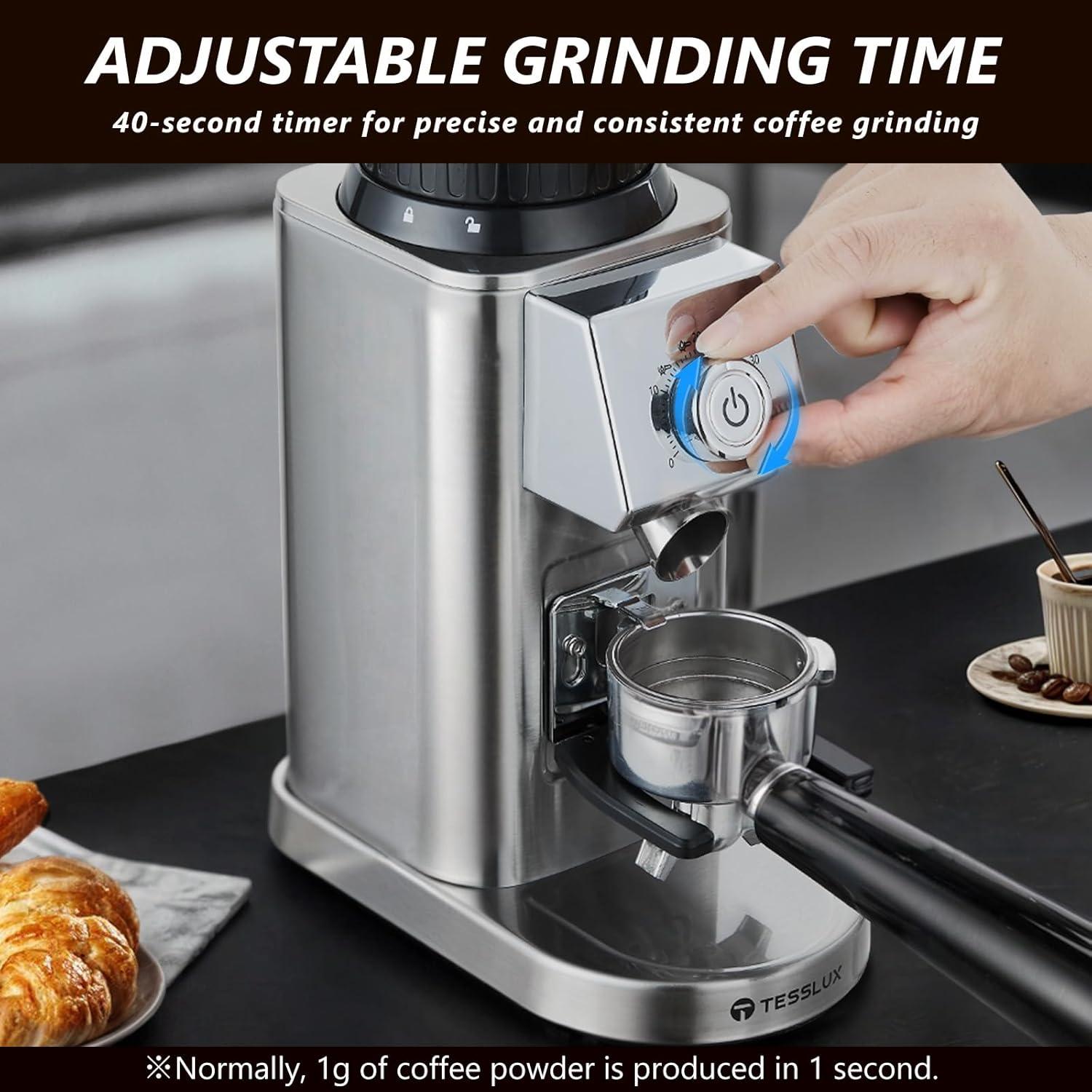 Molino de Café Eléctrico Tesslux TXCG-2503 12oz 340g Antiestático